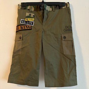 Boys Dolce & Gabbana Military Green Shorts